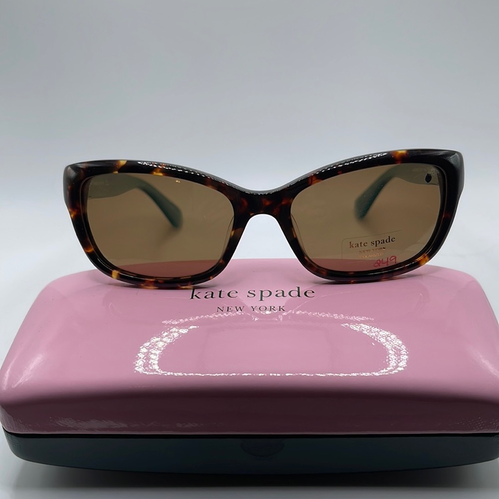 NWOT. Kate Spade Marilee sunglasses. Tortoiseshell and turquoise frames.